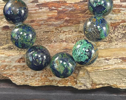 Azurite w/ Malachite, AAA Grade, Rare Size Round 22mm