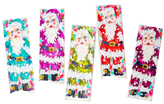 Turquoise Vintage Santa Original Painting