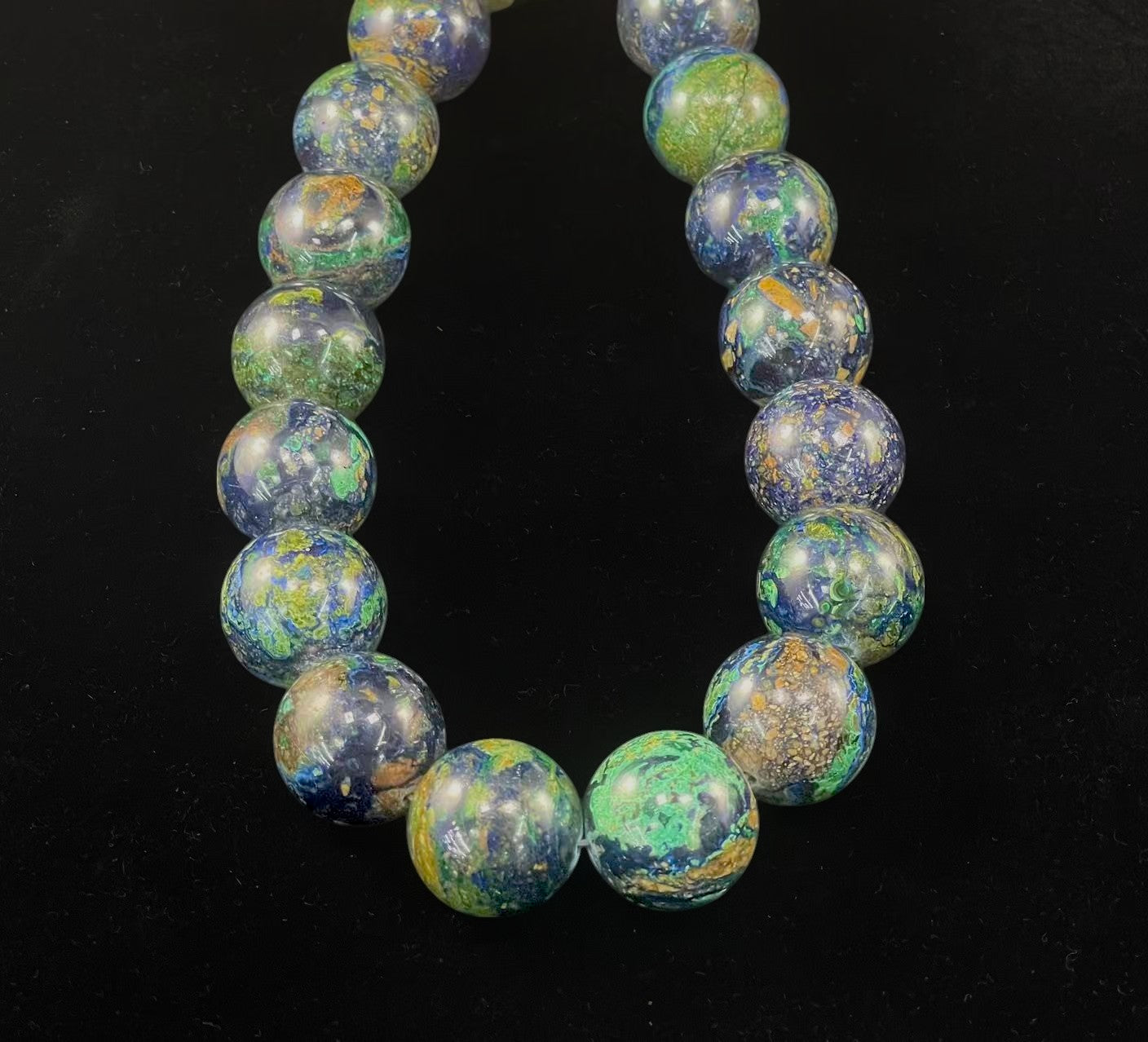 Azurite w/ Malachite, AAA Grade, Rare Size Round 22mm