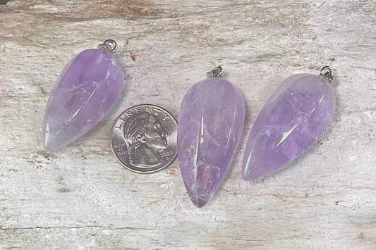 Lavender Amethyst Thick Pendulum Pendant (1pc)